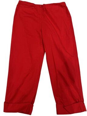 Requirements Red Cuffed Capri  Women's Pants Size 10
